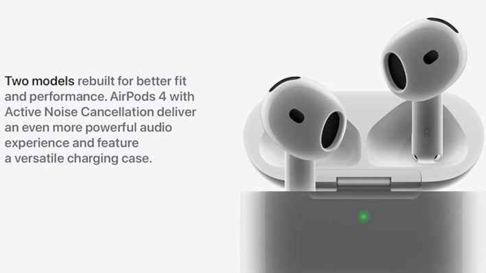 Official AirPods 4 and Charging Case graphic.