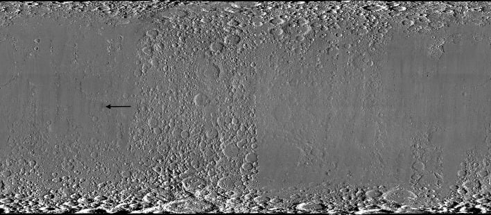 A black arrow just of left of the center points to the McGetchin crater
