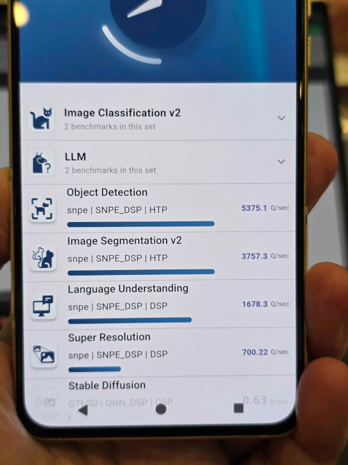 MLperf results for the Qualcomm Snapdragon 8 Elite Extreme Gen 6.