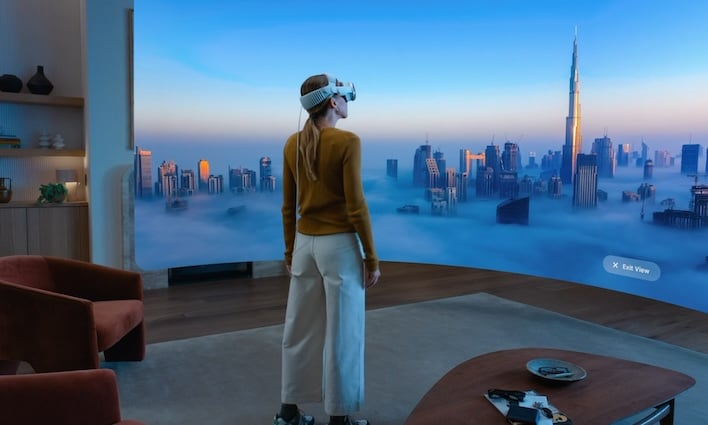Person using Apple Vision Pro