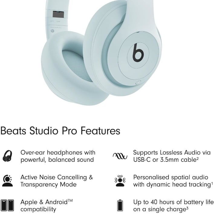 Official Beats Studio Pro features graphic.
