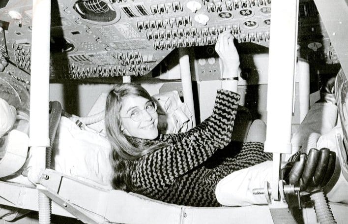 Hamilton during her time as lead Apollo flight software designer