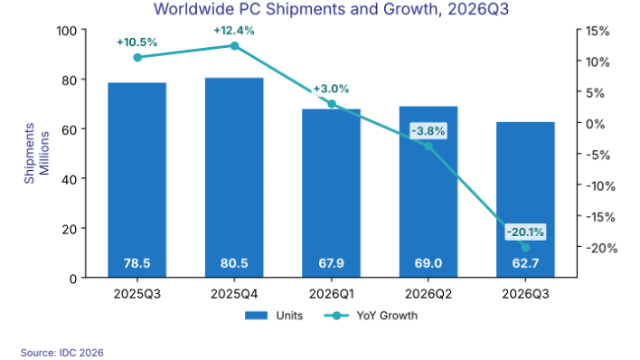 PC shipments graph