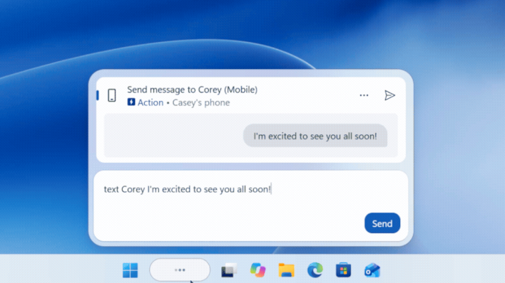 SMS via Windows Search.