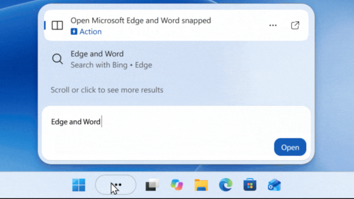 Inline actions can also include actions like opening two apps in split view.