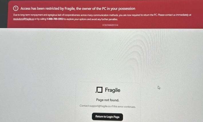 Image informing user system is restricted