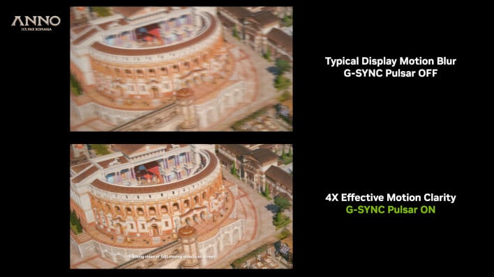 G-Sync Pulsar boosts IPS motion clarity to OLED levels.