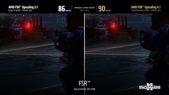amd fsr4 radeon8060s spacemarine2
