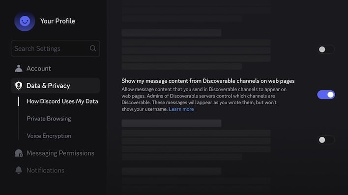 Discord Privacy Settings.
