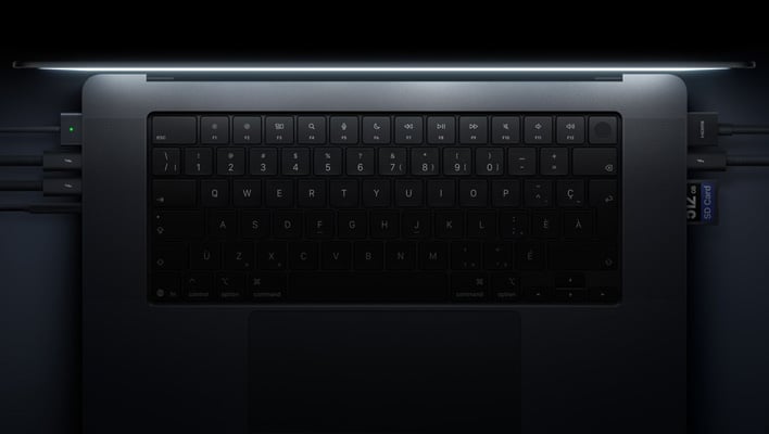 Apple MacBook Pro (keyboard and ports view)